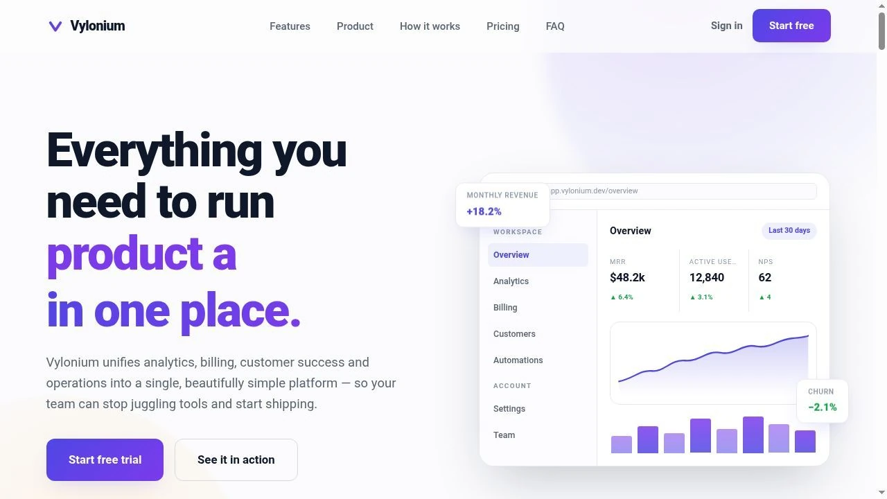 Pratinjau Landing Page SaaS